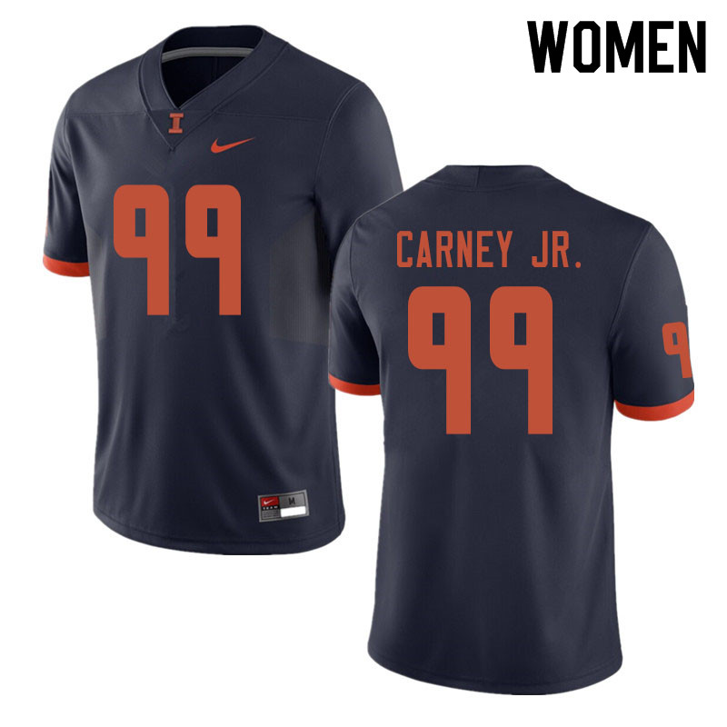 Women #99 Owen Carney Jr. Illinois Fighting Illini College Football Jerseys Sale-Navy